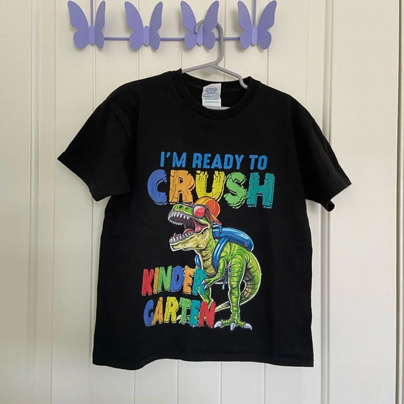 EUC | Kid’s dinosaur kindergarten back to school tshirt — medium - Picture 1 of 5